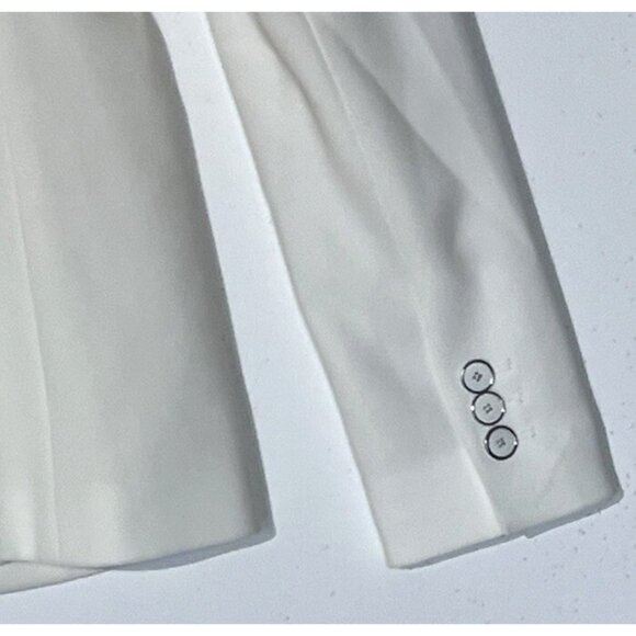 Elie Tahari White Cream One Button Pockets Blazer Jacket - Picture 11 of 14